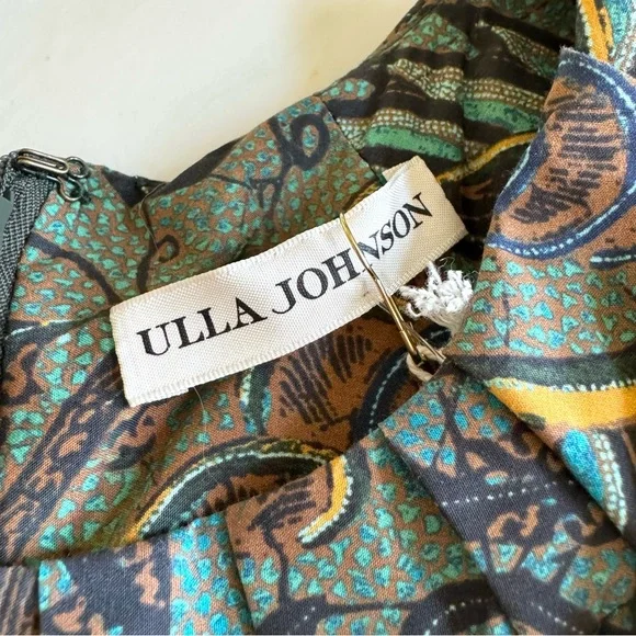 Ulla Johnson Delmara Pleated Batik Poplin Midi Dress Sz 2 - Picture 5 of 11